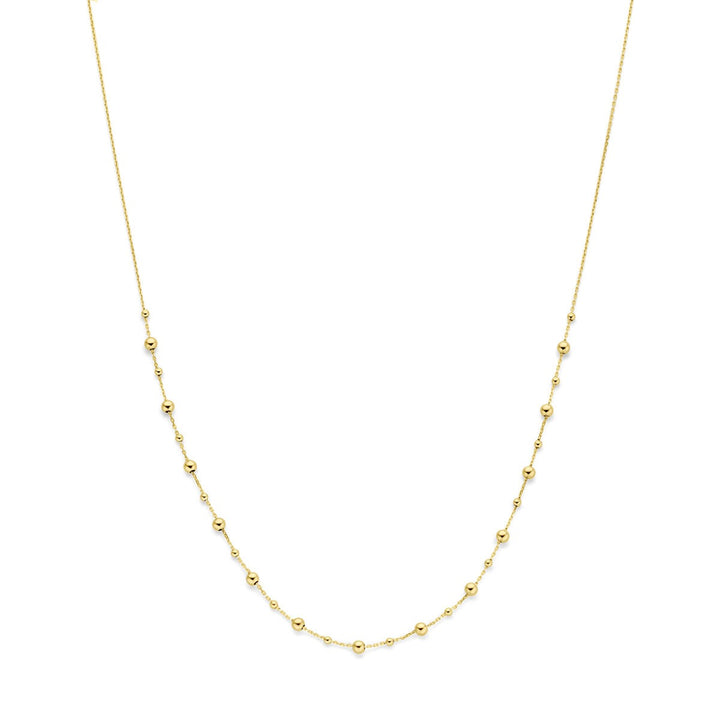 14k Geelgouden collier met bolletjes