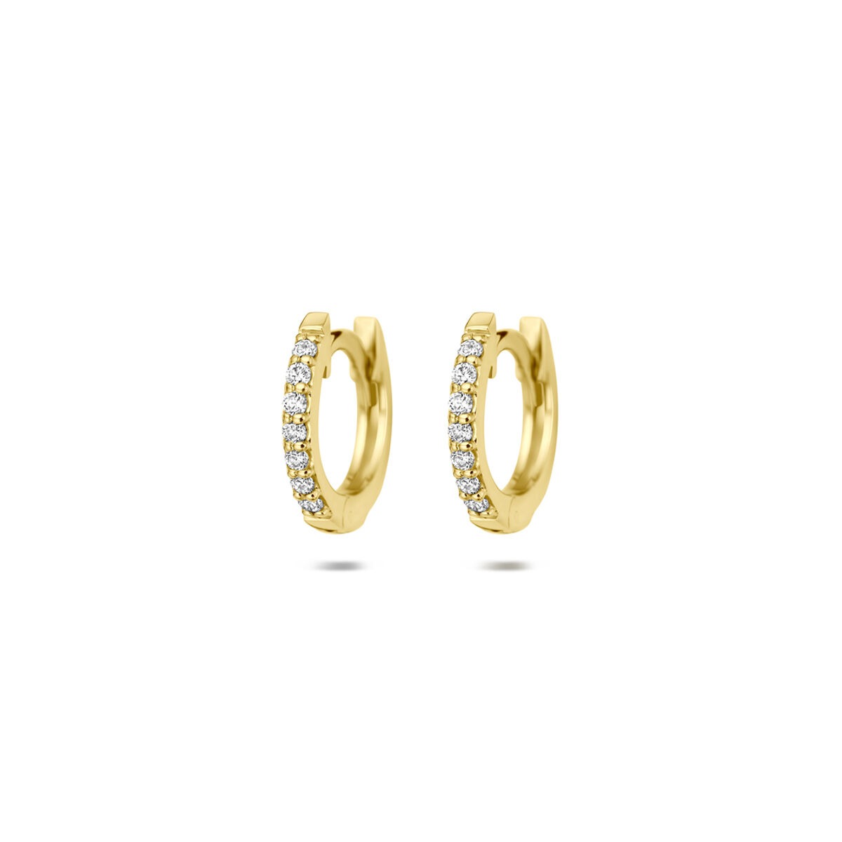 Orecchini alla creola in oro giallo 14k con diamanti lab-grown da 0,22 ct.