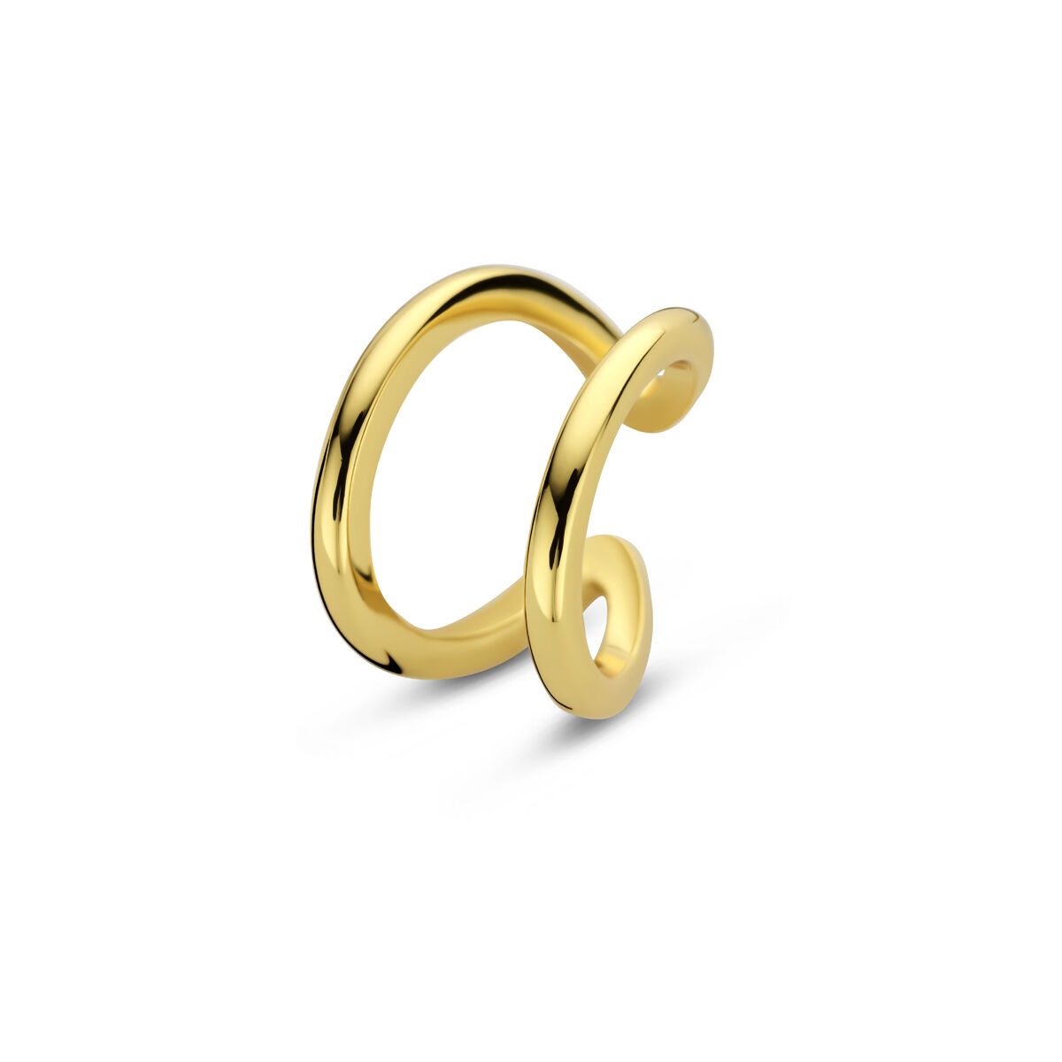 Ear cuff in argento dorato con design originale e senza piercing.