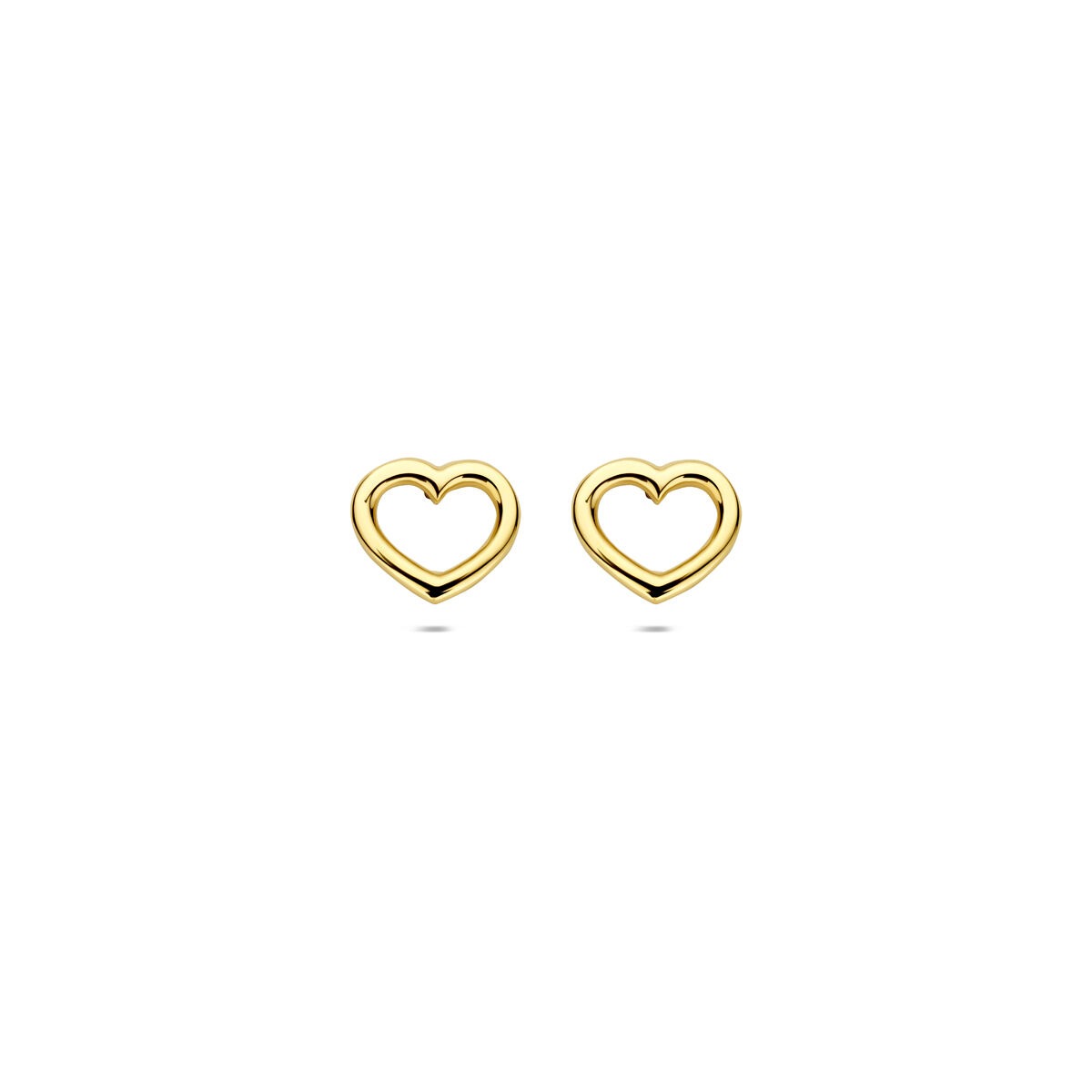 Orecchini a bottone in oro con cuore aperto – 14k