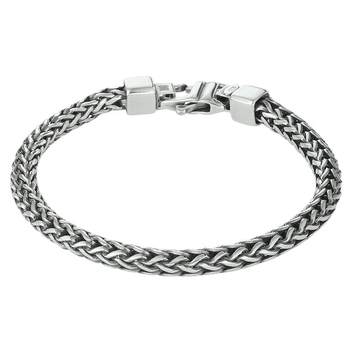 Geoxideerde zilveren heren armband vossestaart 5 mm