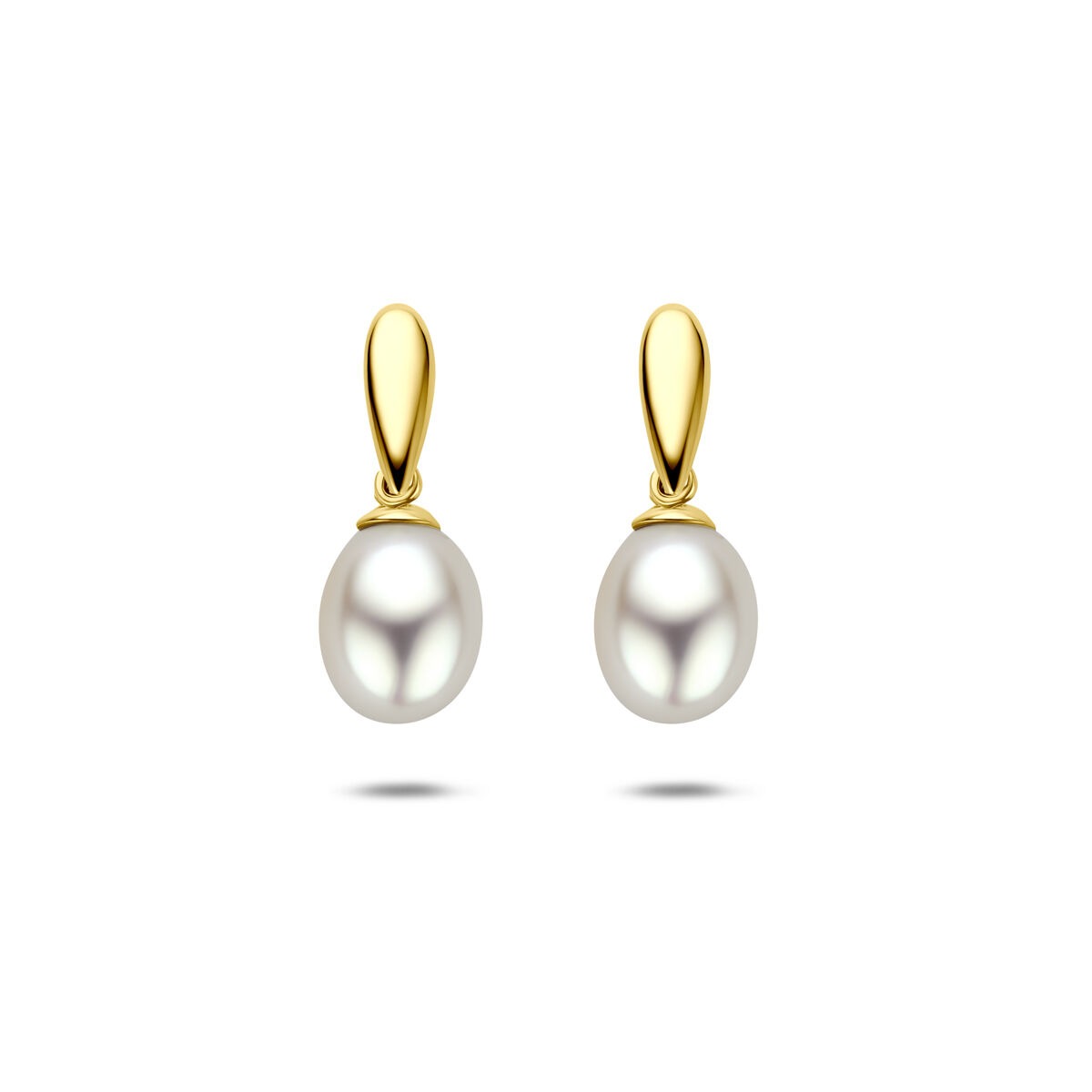 Orecchini in oro giallo 9k con perla a goccia.