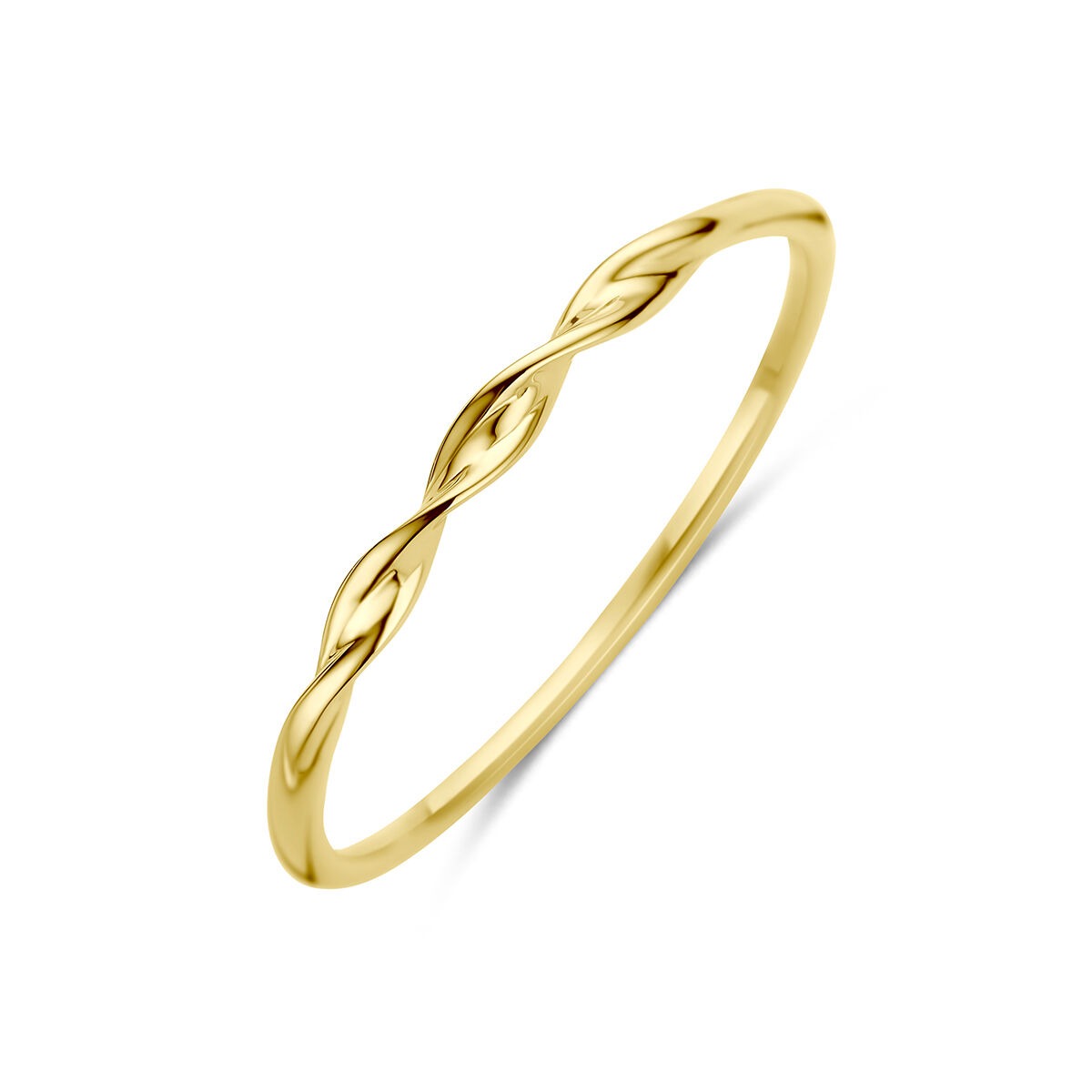 Anello in oro giallo 9k con design intrecciato.