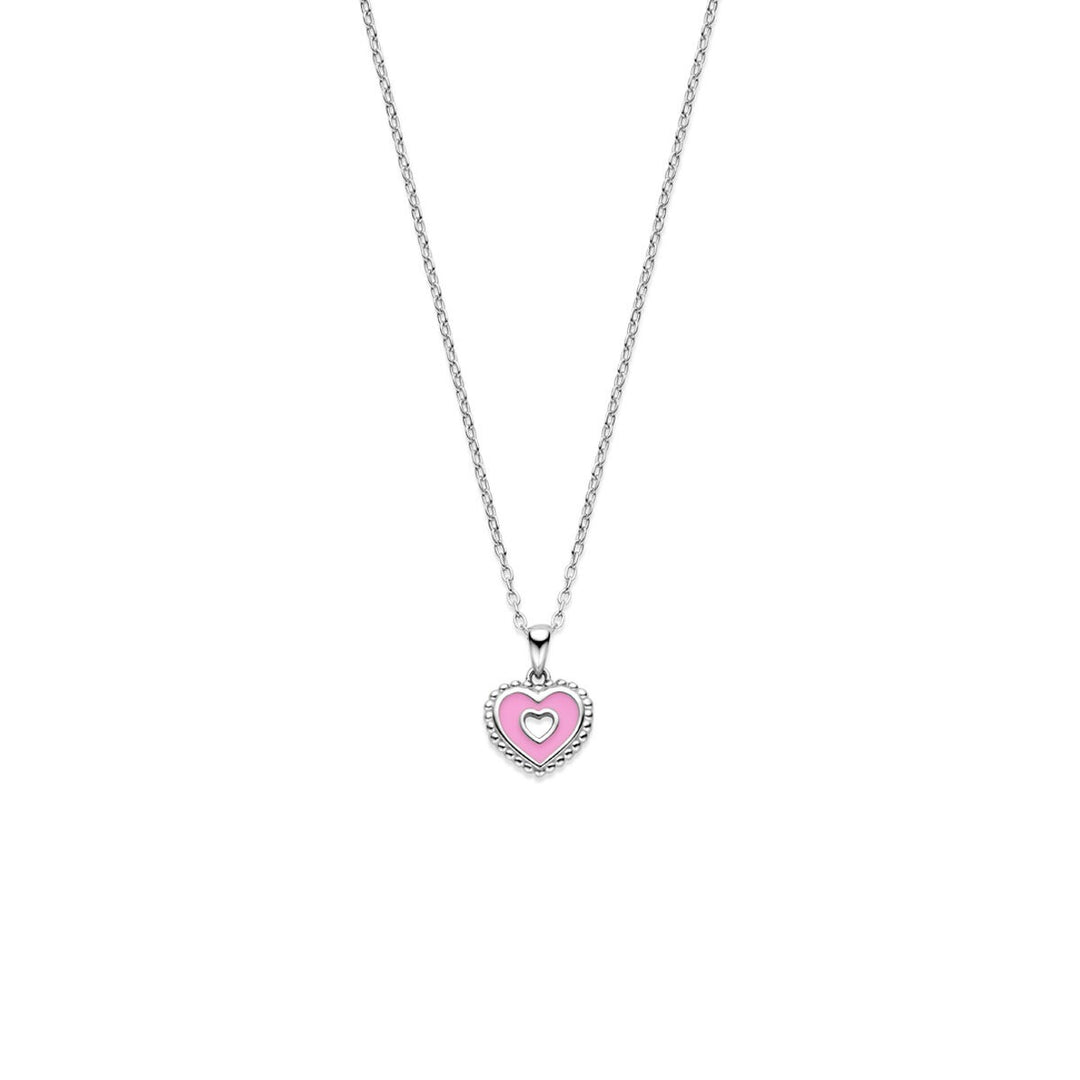 Zilveren ketting met hartje – gerhodineerd kinder collier 36 + 3 cm