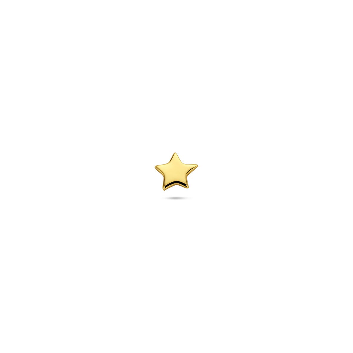 Piercing in forma di stella in argento dorato con finitura liscia.