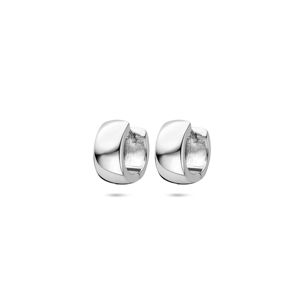 Orecchini alla creola in argento rodiato 925, dimensioni 10,5 x 6 mm.