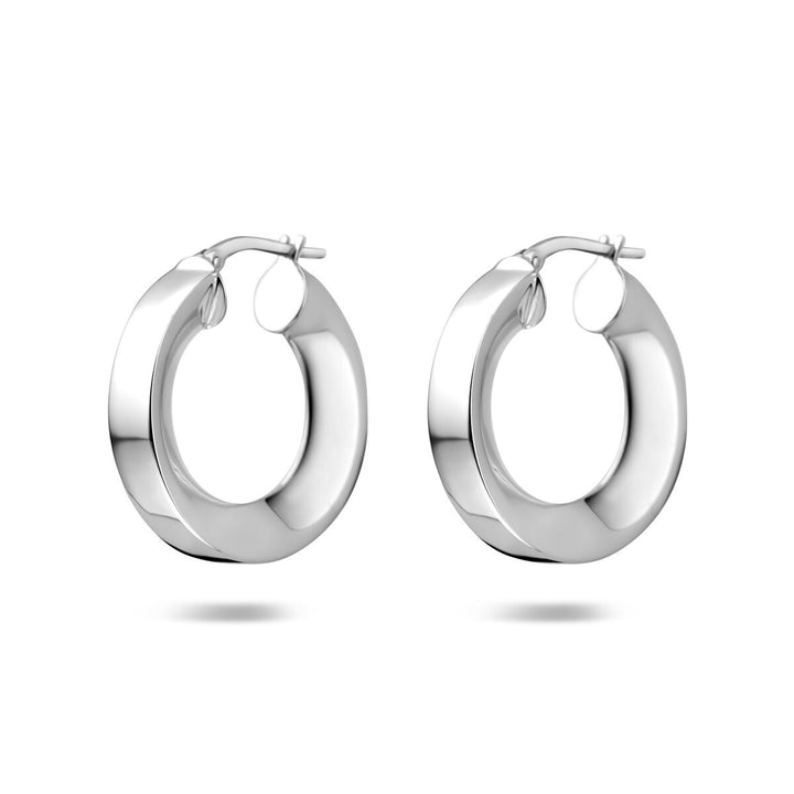Gerhodineerd zilveren dames oorringen – 5 mm dik