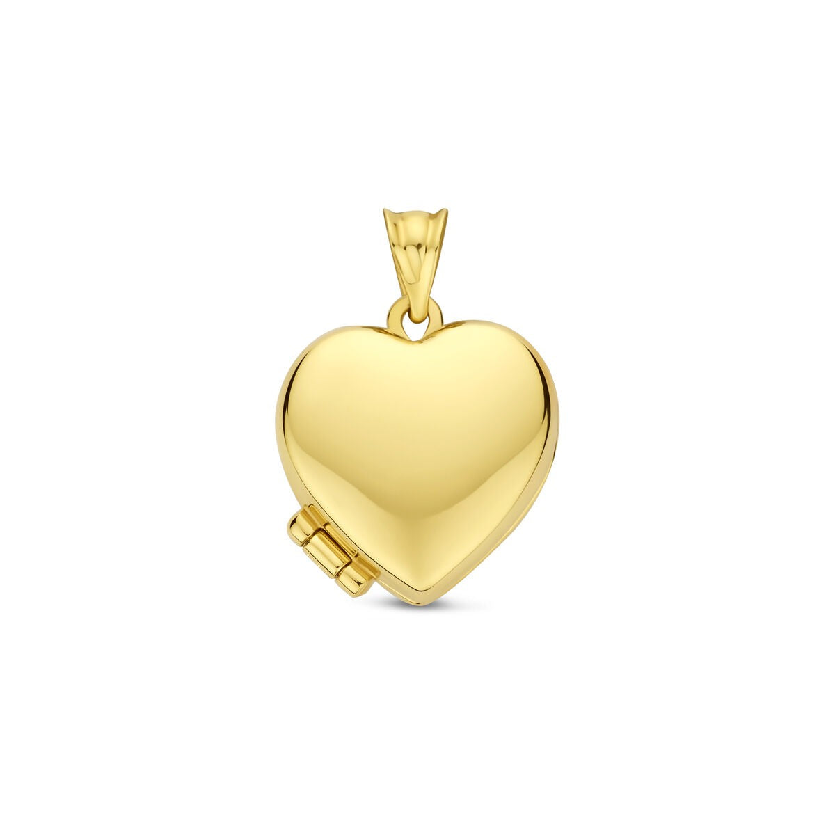 Ciondolo a forma di cuore in oro giallo 9k, lucido, di 15 mm.