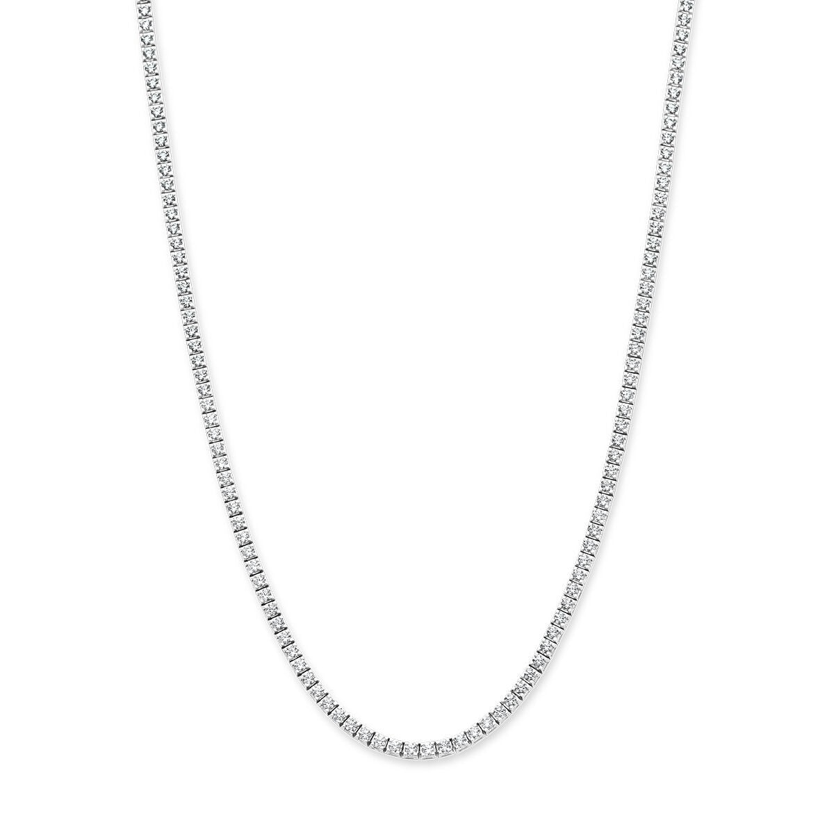 Collana tennista in oro bianco 14k con diamanti lab-grown da 5.00ct.