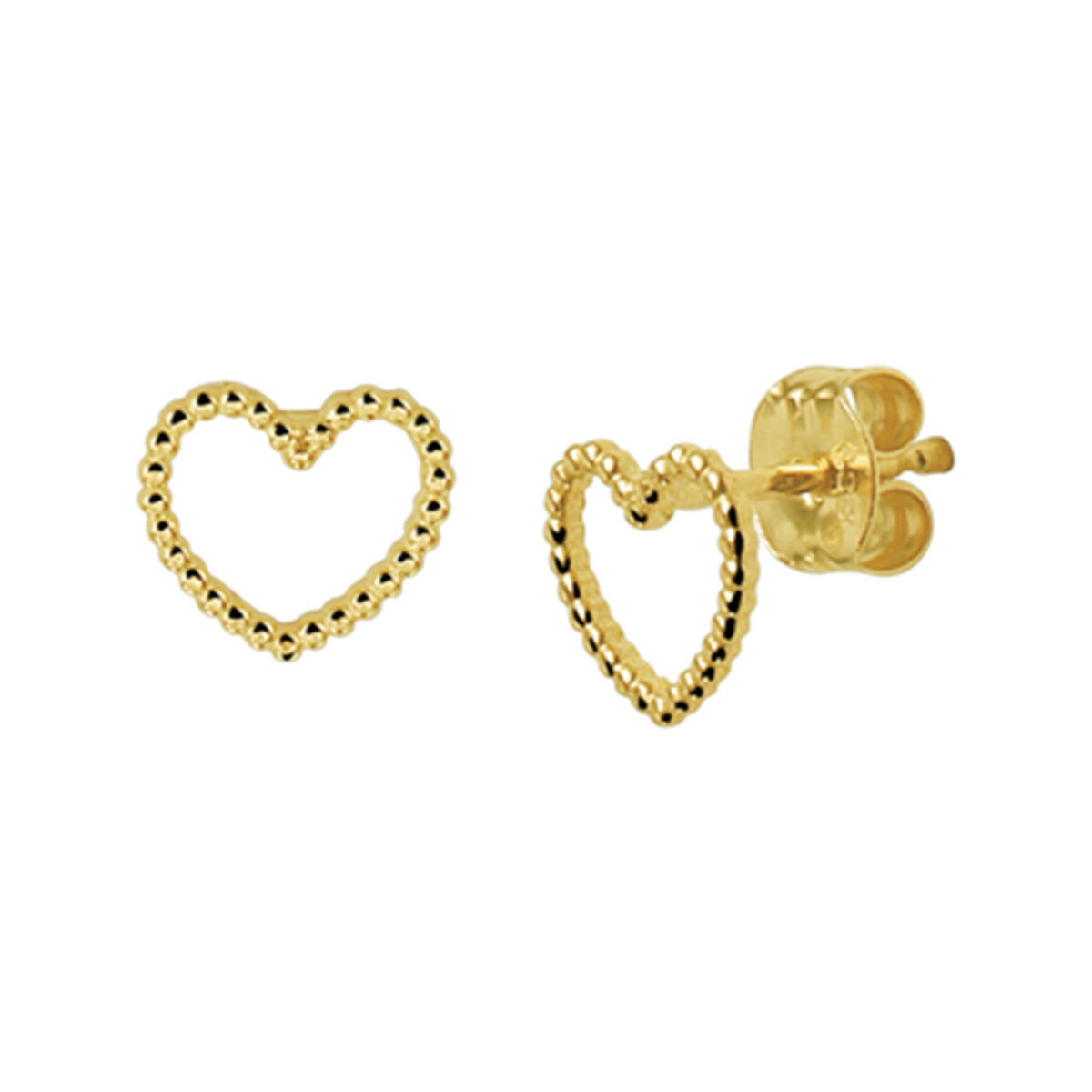 Orecchini a bottone cuore in oro – 14k, finitura lucida
