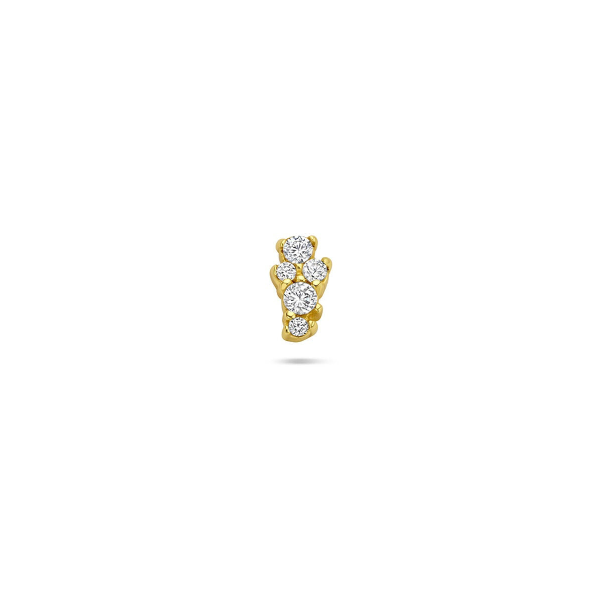 Piercing in argento 925 placcato oro con zirconi, design a tre pietre.