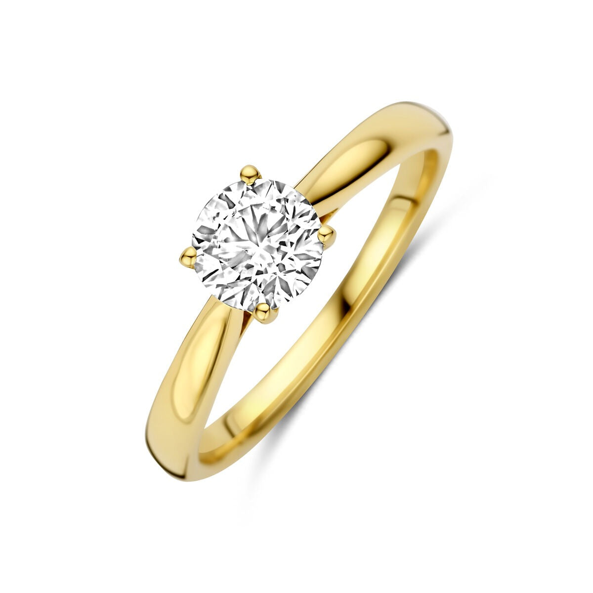 Anello in oro giallo 14k con diamante lab-grown da 0,75 ct.