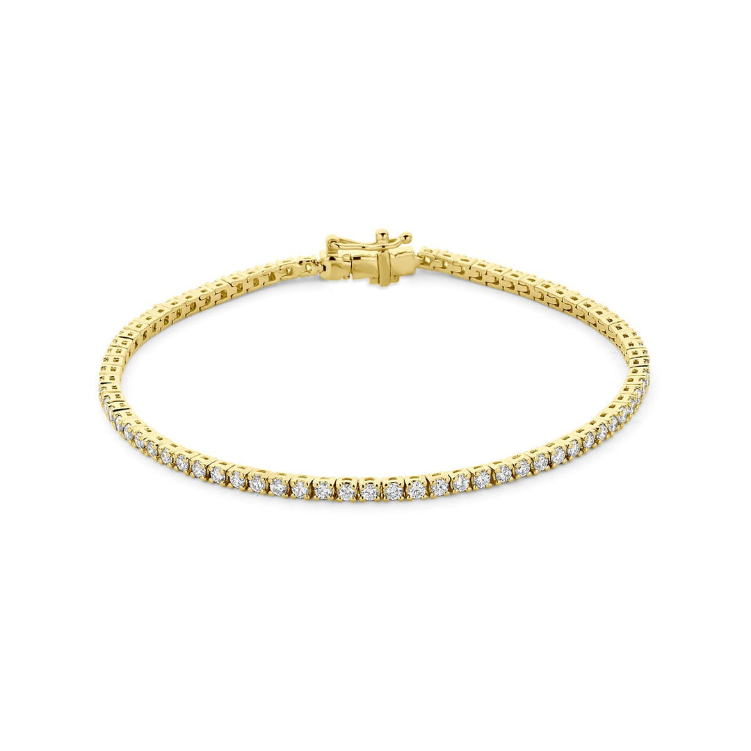 Verguld 925 zilveren tennis armband met lab grown diamant
