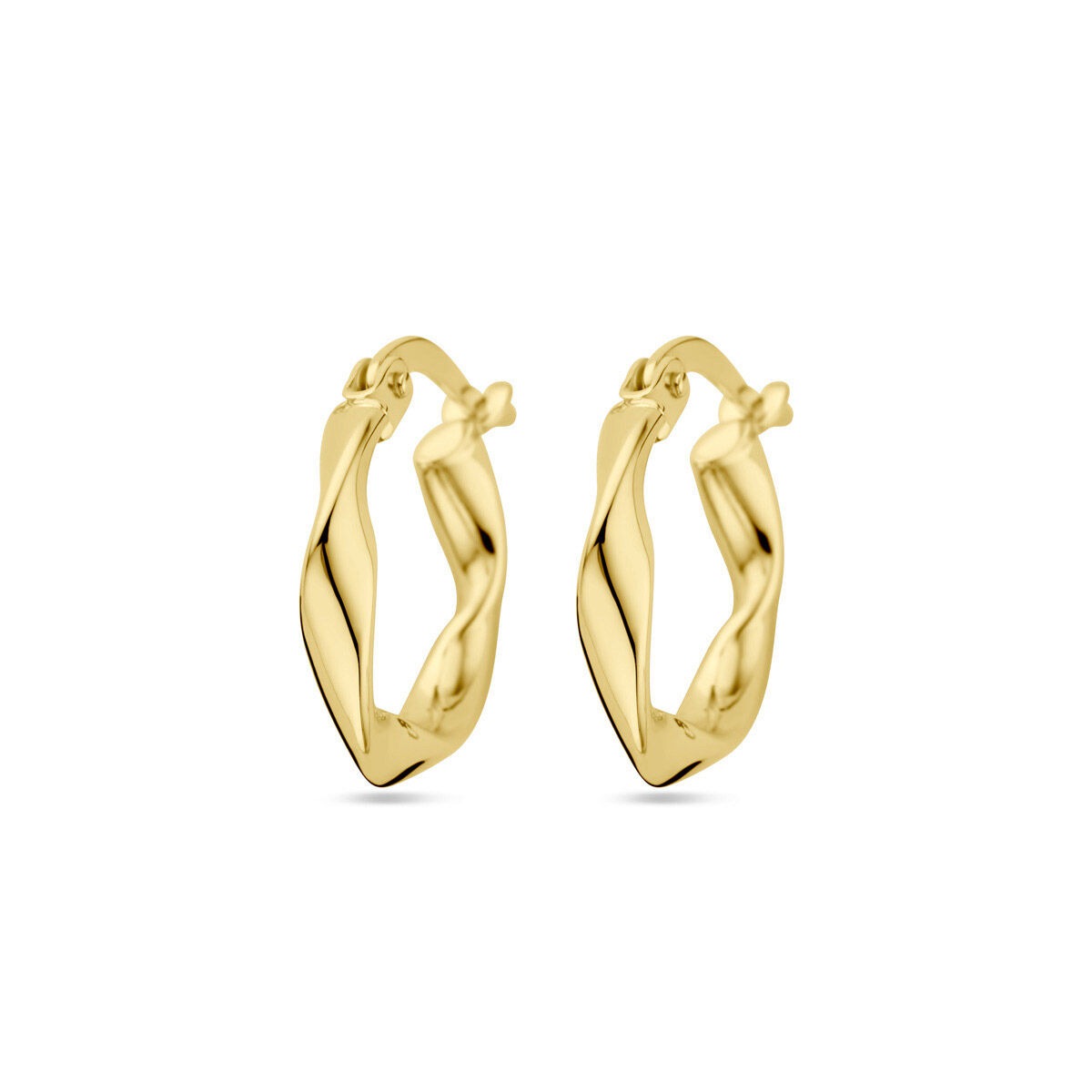 Orecchini alla creola in oro giallo 9k con design intrecciato.