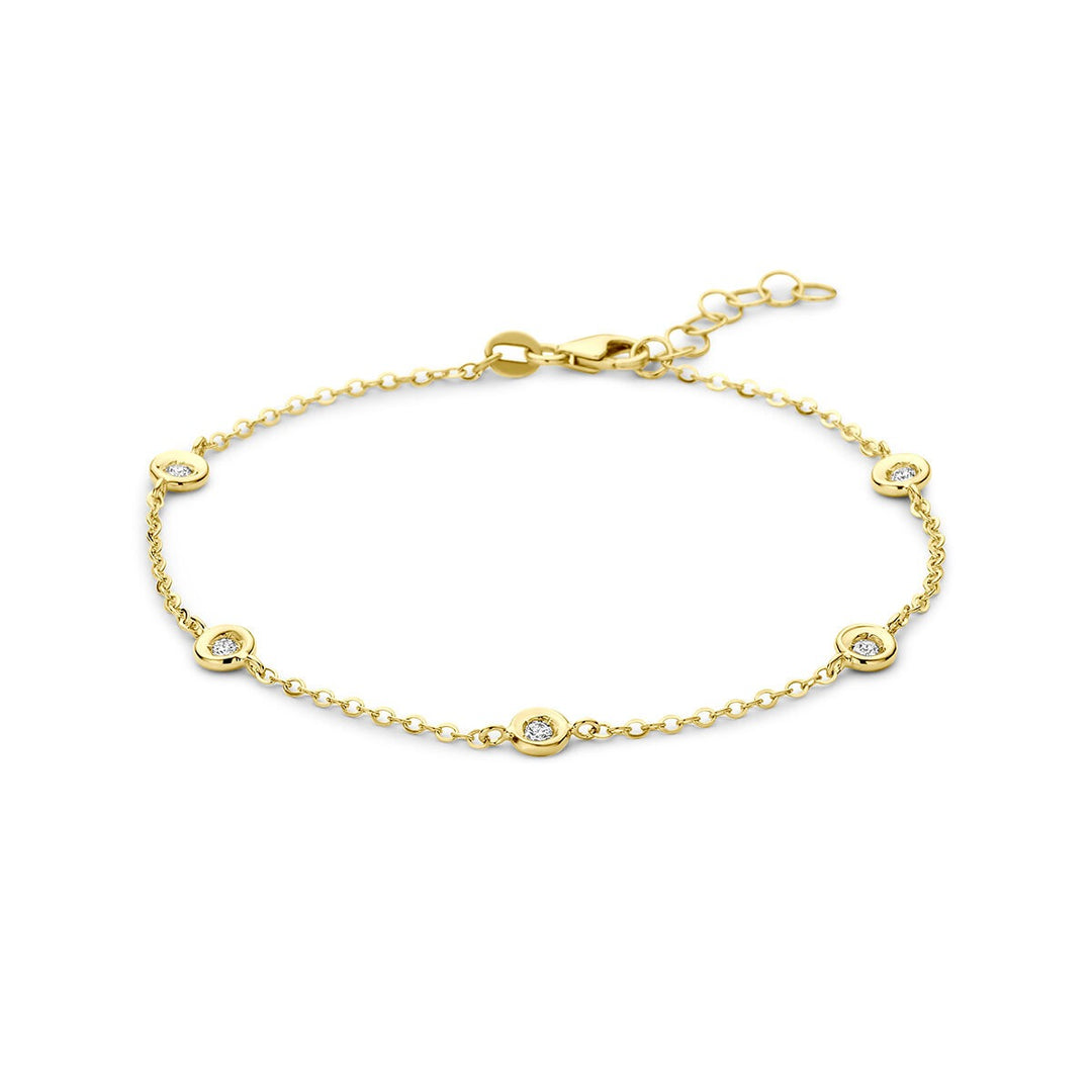 14k Geelgouden armband met diamant 0,15 ct