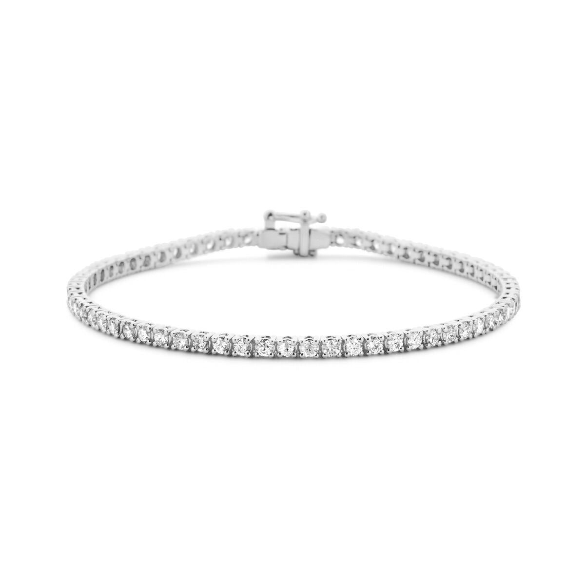 Bracciale tennis in oro bianco 14k con diamanti lab-grown da 3.00ct.