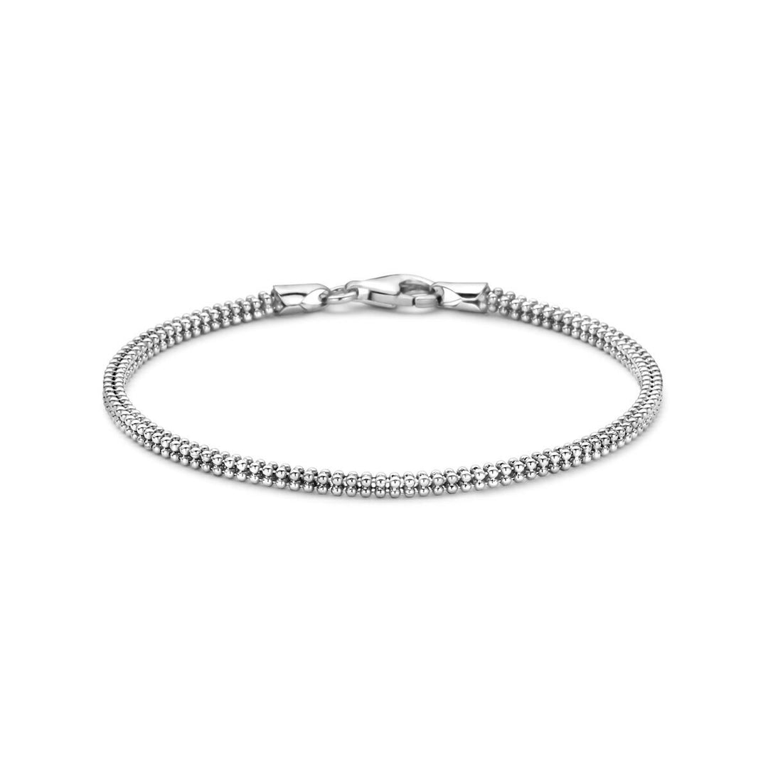 Gerhodineerd 925 zilveren popcorn armband