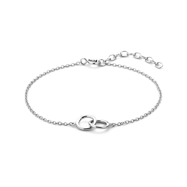 Zilveren dames armband met rondjes – gerhodineerd