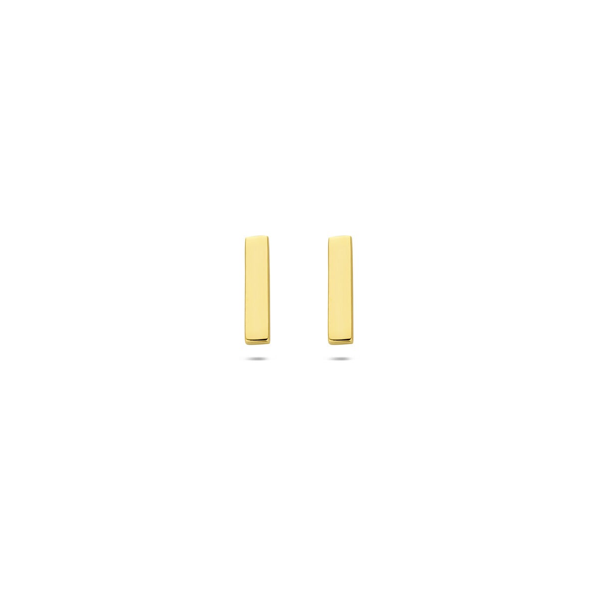 Orecchini in oro giallo 9k con forma rettangolare e finitura lucida.