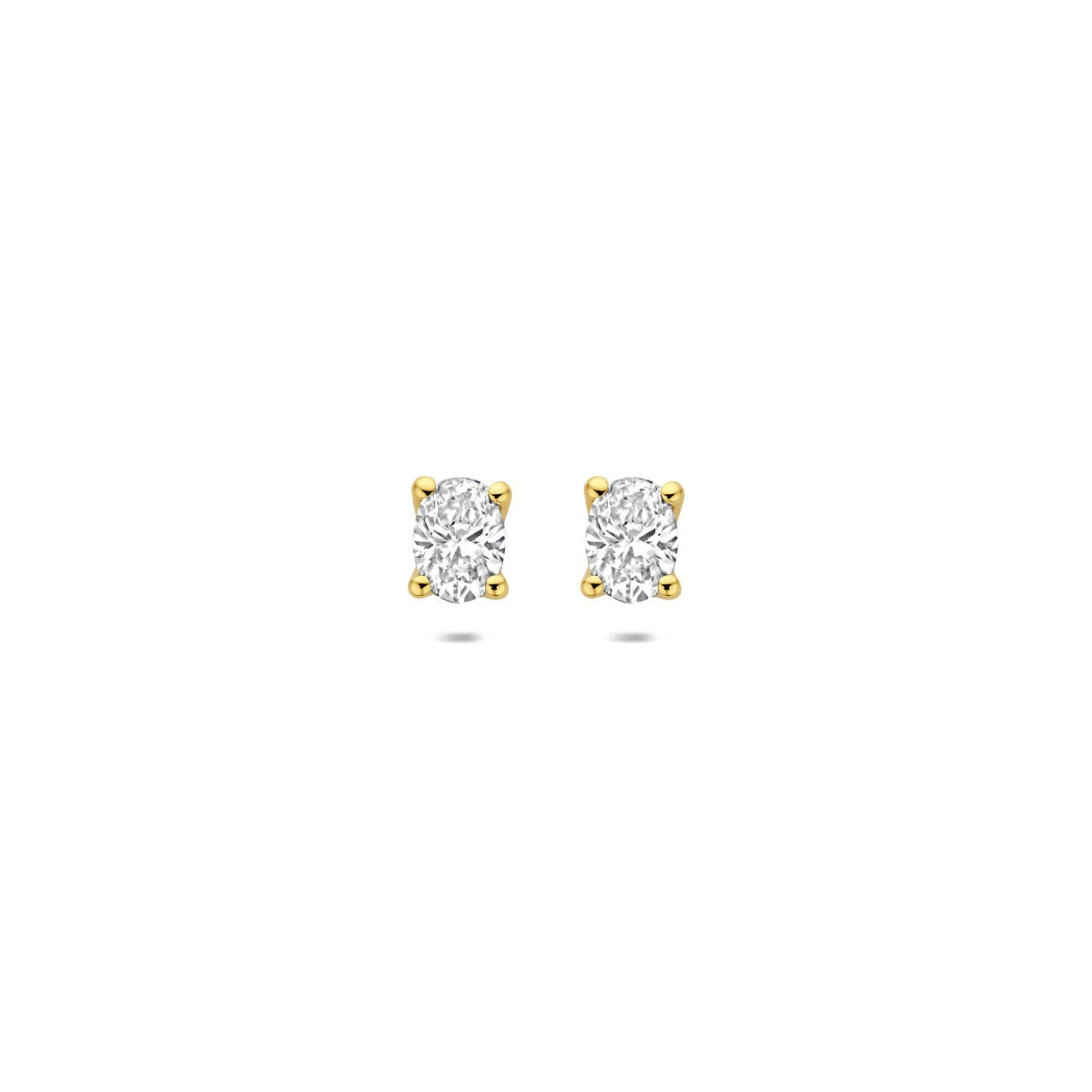 Orecchini in oro giallo 14k con diamanti lab-grown ovali da 0,60 ct.