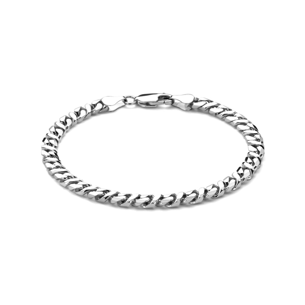 Bracciale da uomo in argento, maglia rolò rodiata di 5,2 mm.