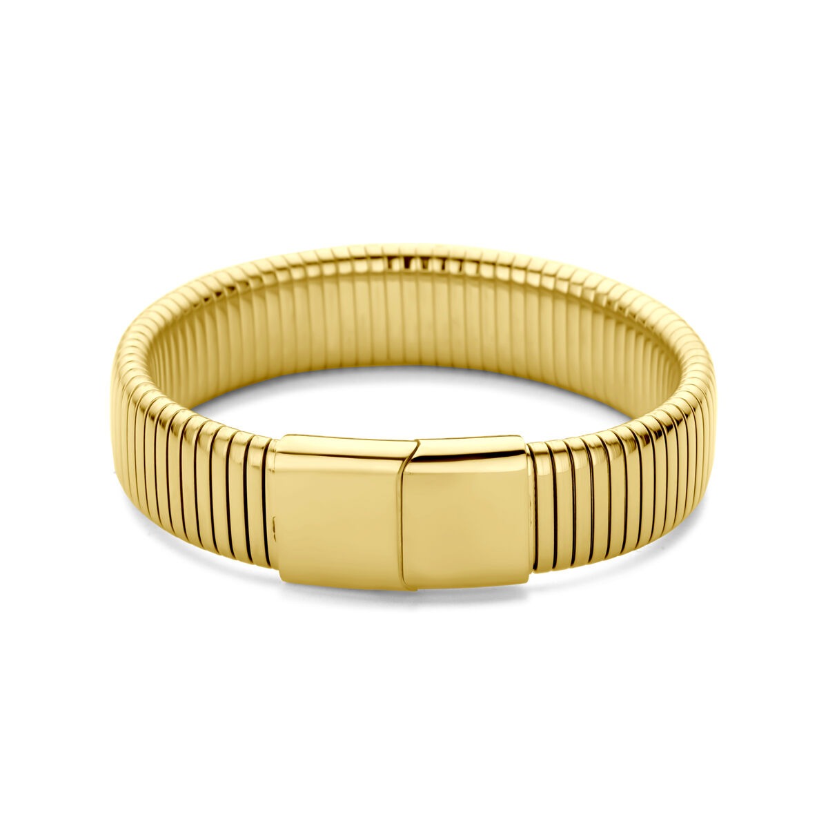 Bracciale da donna in acciaio color oro 15 mm 18,5 cm
