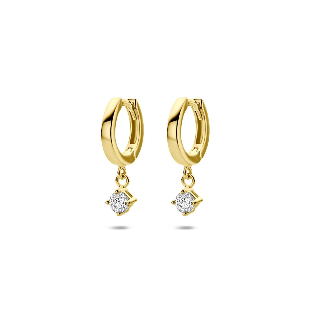 Orecchini in oro giallo 14k con pendenti in zirconia.