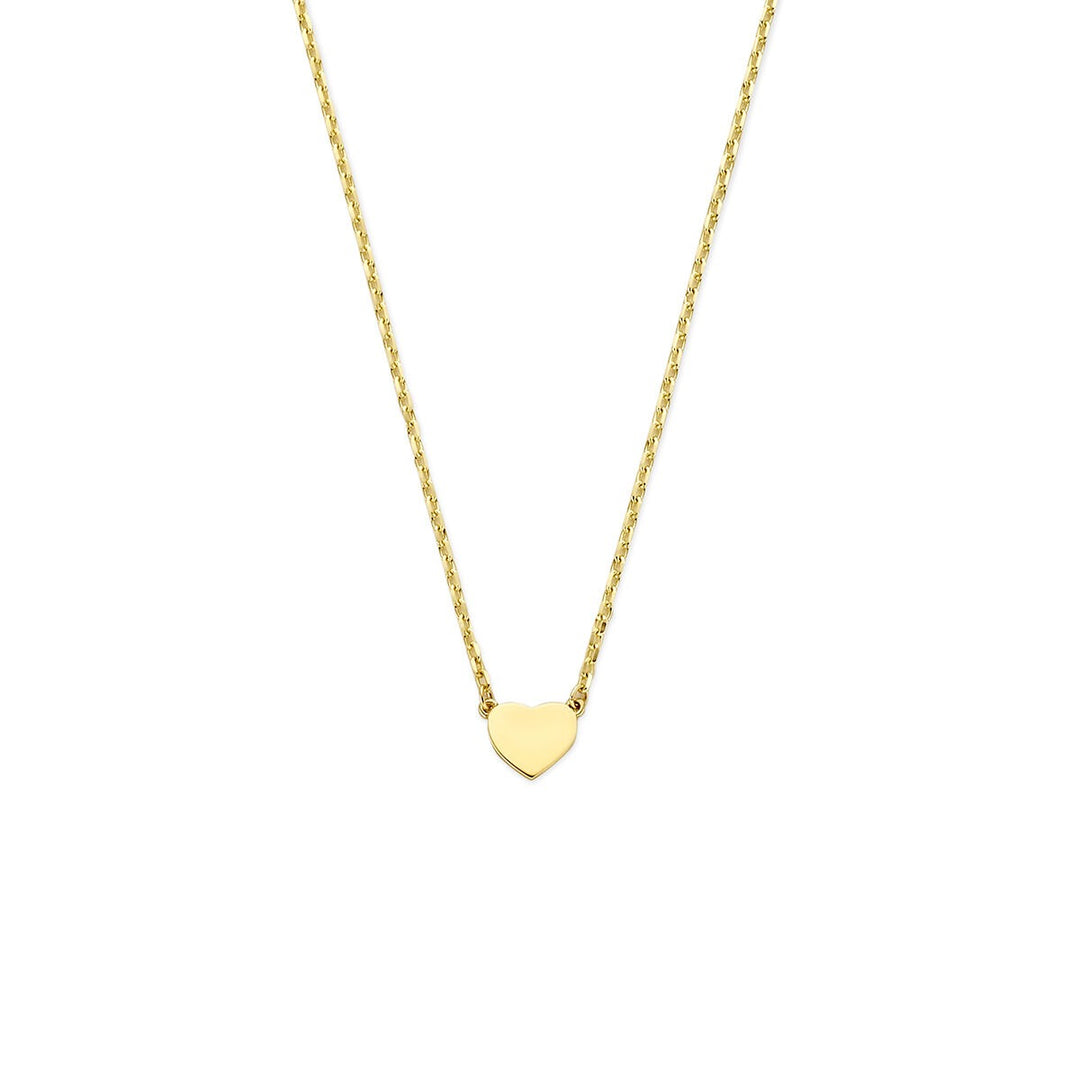 14k Geelgouden collier met hartje