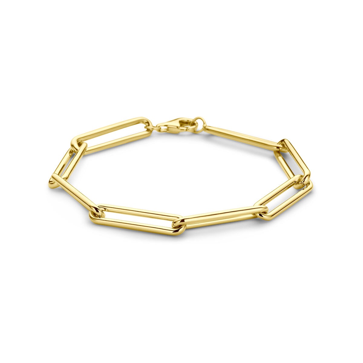 Bracciale in oro giallo 14k con maglie ad anello di 5,8 mm.