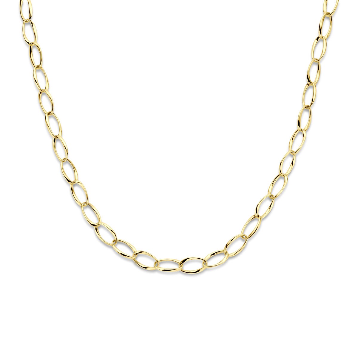 Collana in oro 14k con maglie ovali di 10,5 mm.