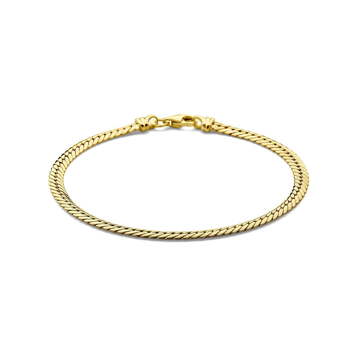 Bracciale in oro giallo 14k con maglia rolò.