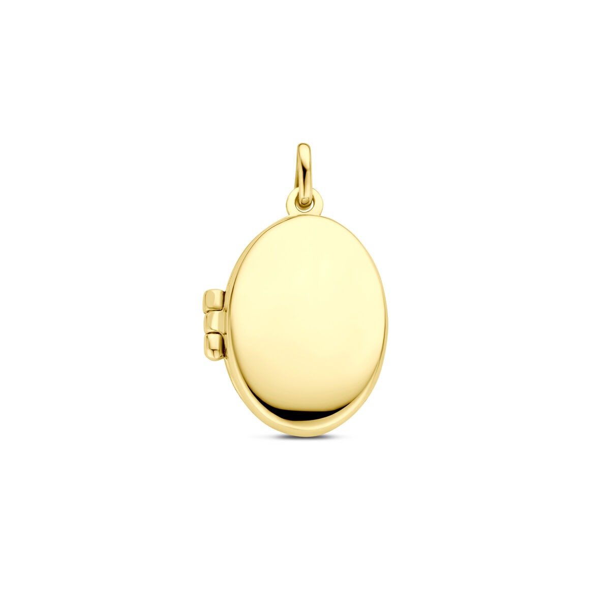 Medaillon ovale in 14k oro giallo con finitura lucida.