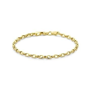 Bracciale in oro giallo 9k con maglie a forma di ancoraggio.