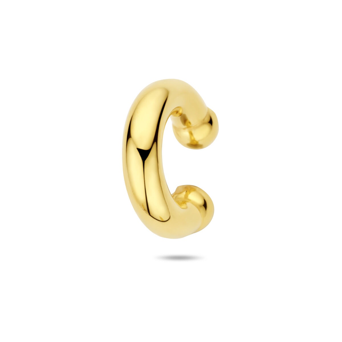 Ear cuff in argento 925 placcato oro, forma curva, dimensioni 20 x 5 mm.