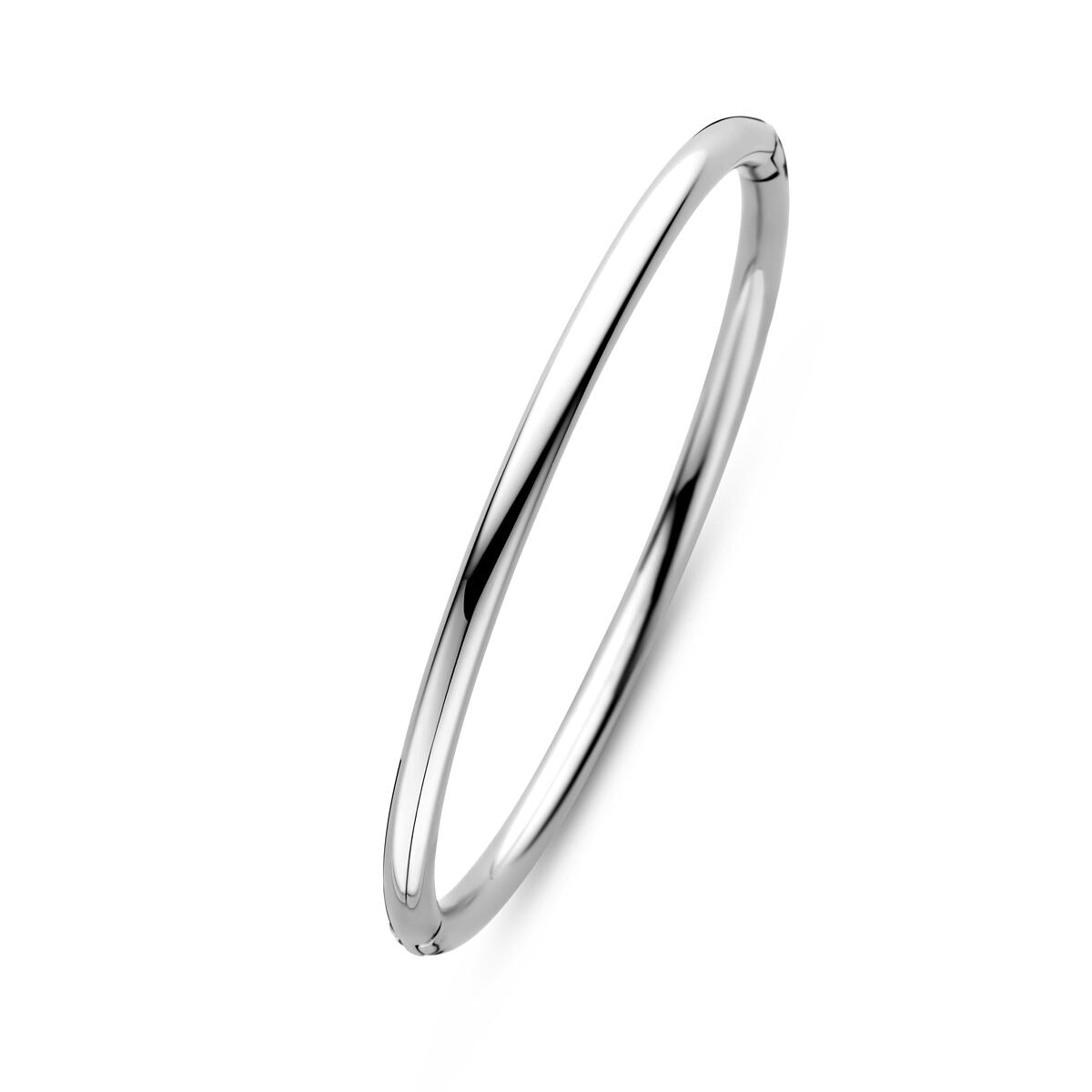 Bangle in acciaio da donna con cerniera color argento 4 mm 60 mm