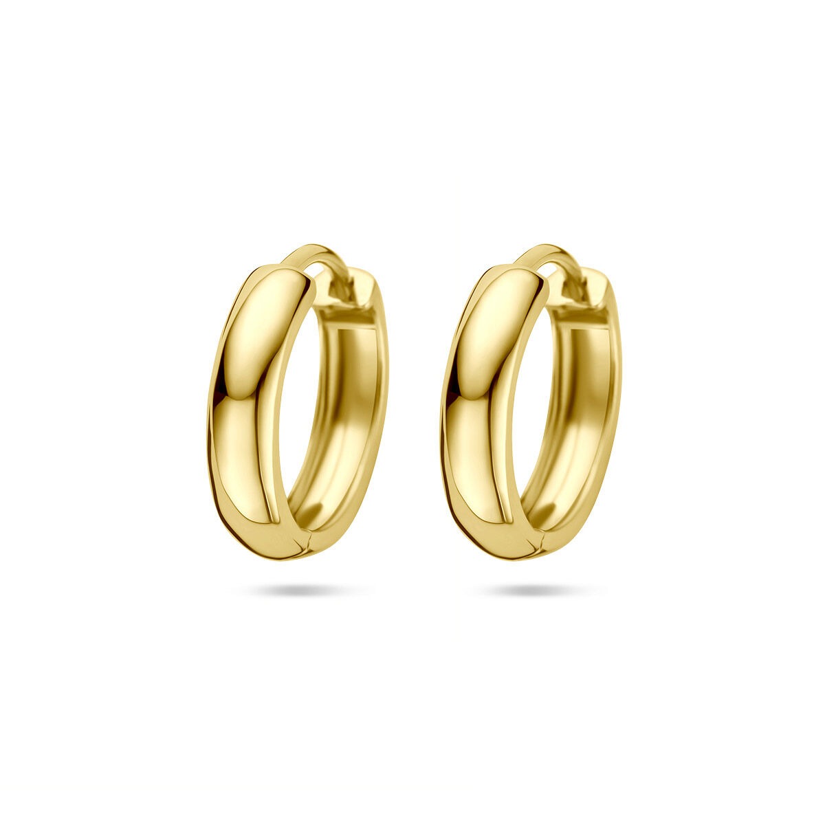 Orecchini alla creola in oro giallo 9k, larghezza 3,5 mm, con finitura lucida.