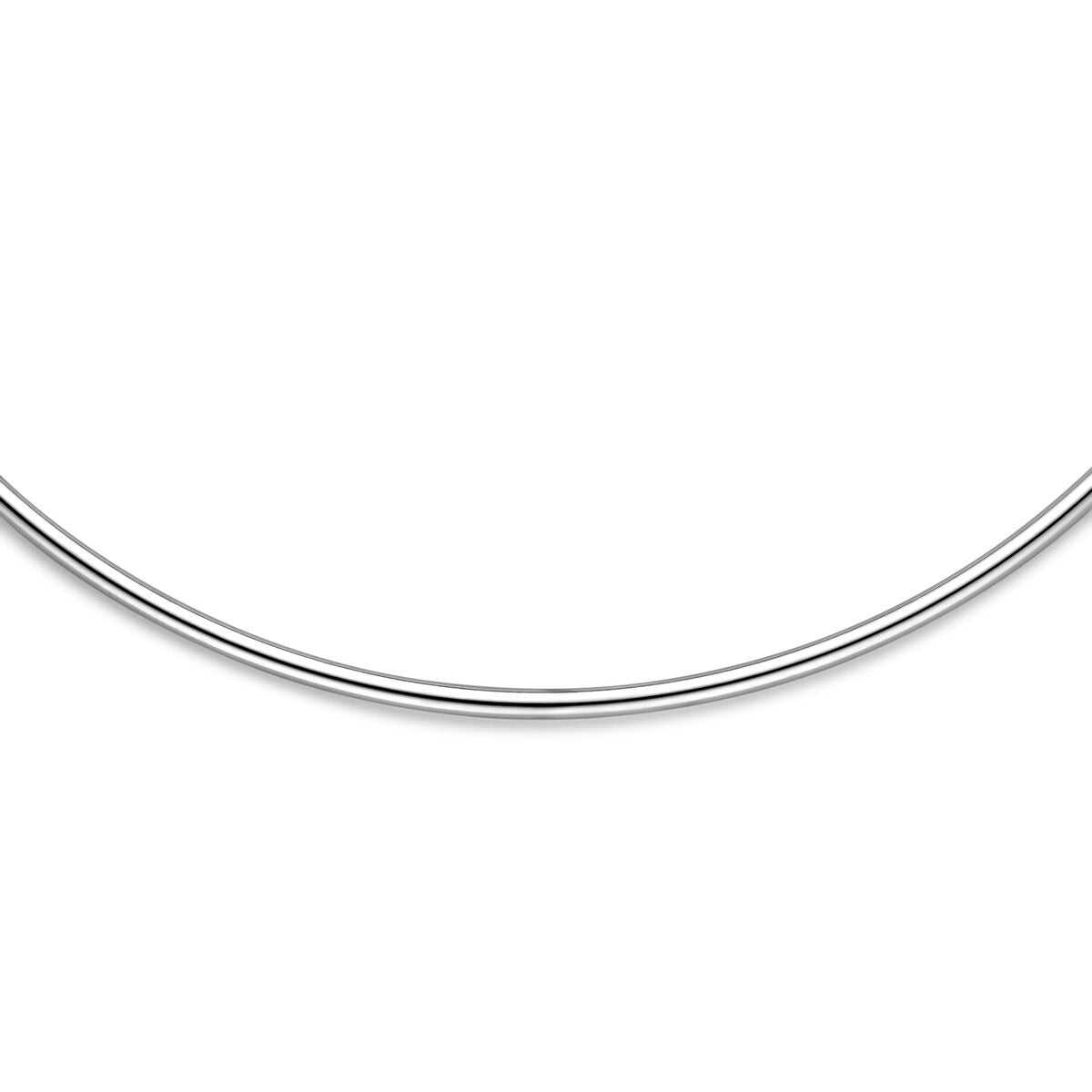 Collana da donna in argento rodiato 2,5 mm 38,5 + 5 cm