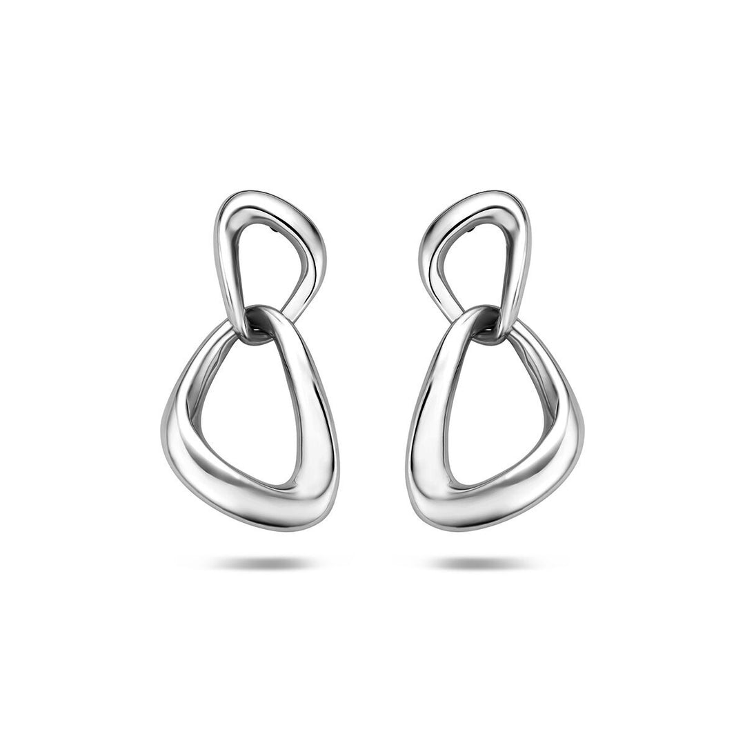 Gerhodineerd 925 zilveren driehoek oorhangers
