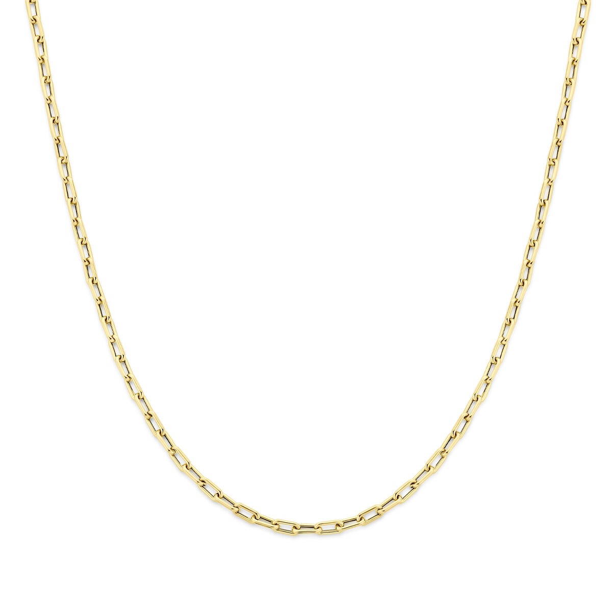 9k geelgouden ankercollier met een fijne schakelstructuur en een glanzende afwerking.