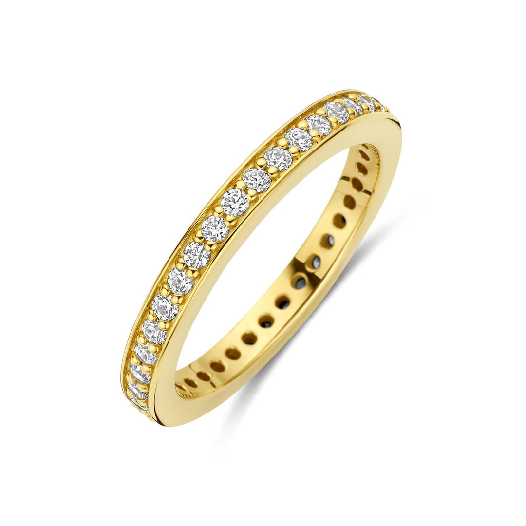 Verguld 925 zilveren ring met zirkonia 2.5 mm