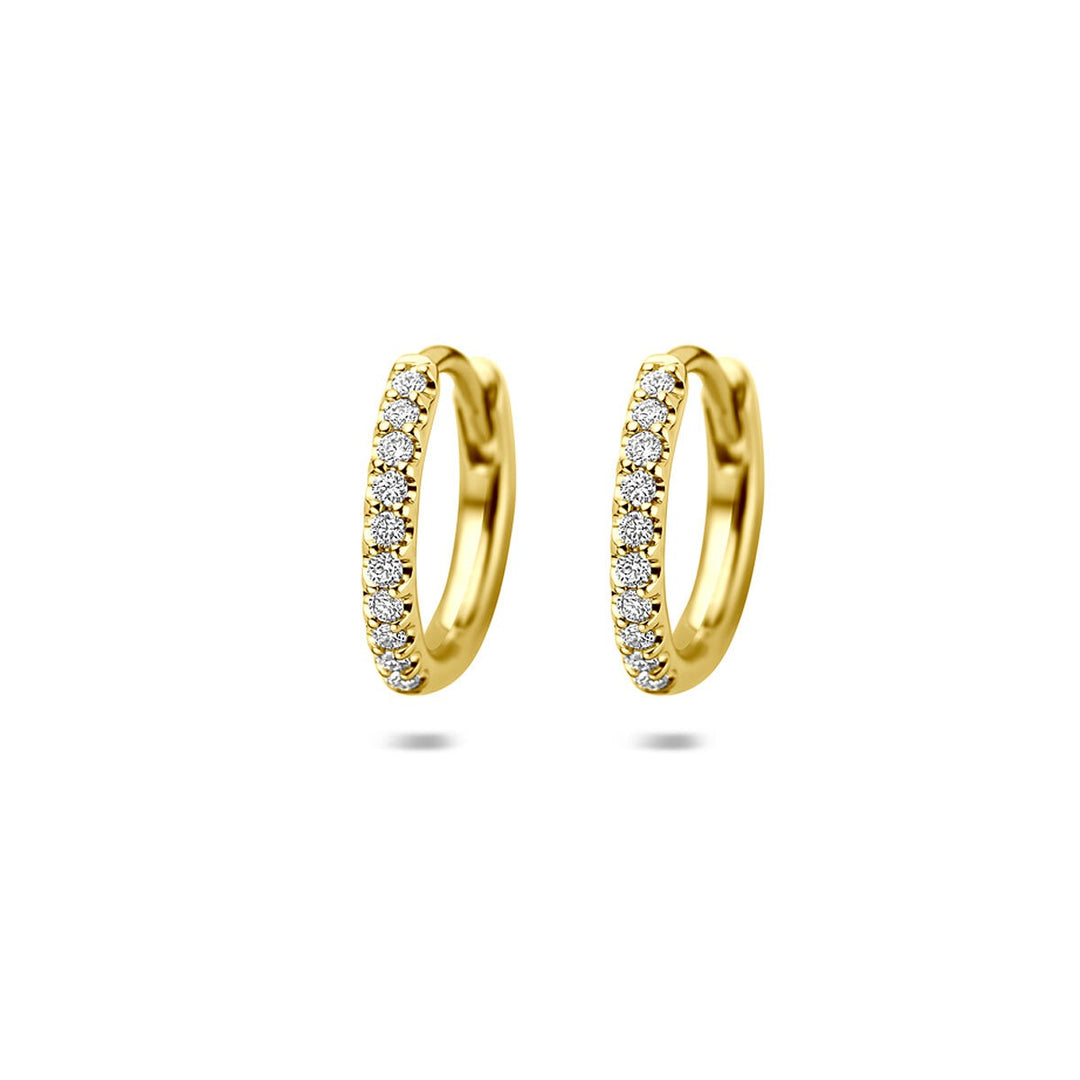 14k Geelgouden klapoorringen met lab grown diamant
