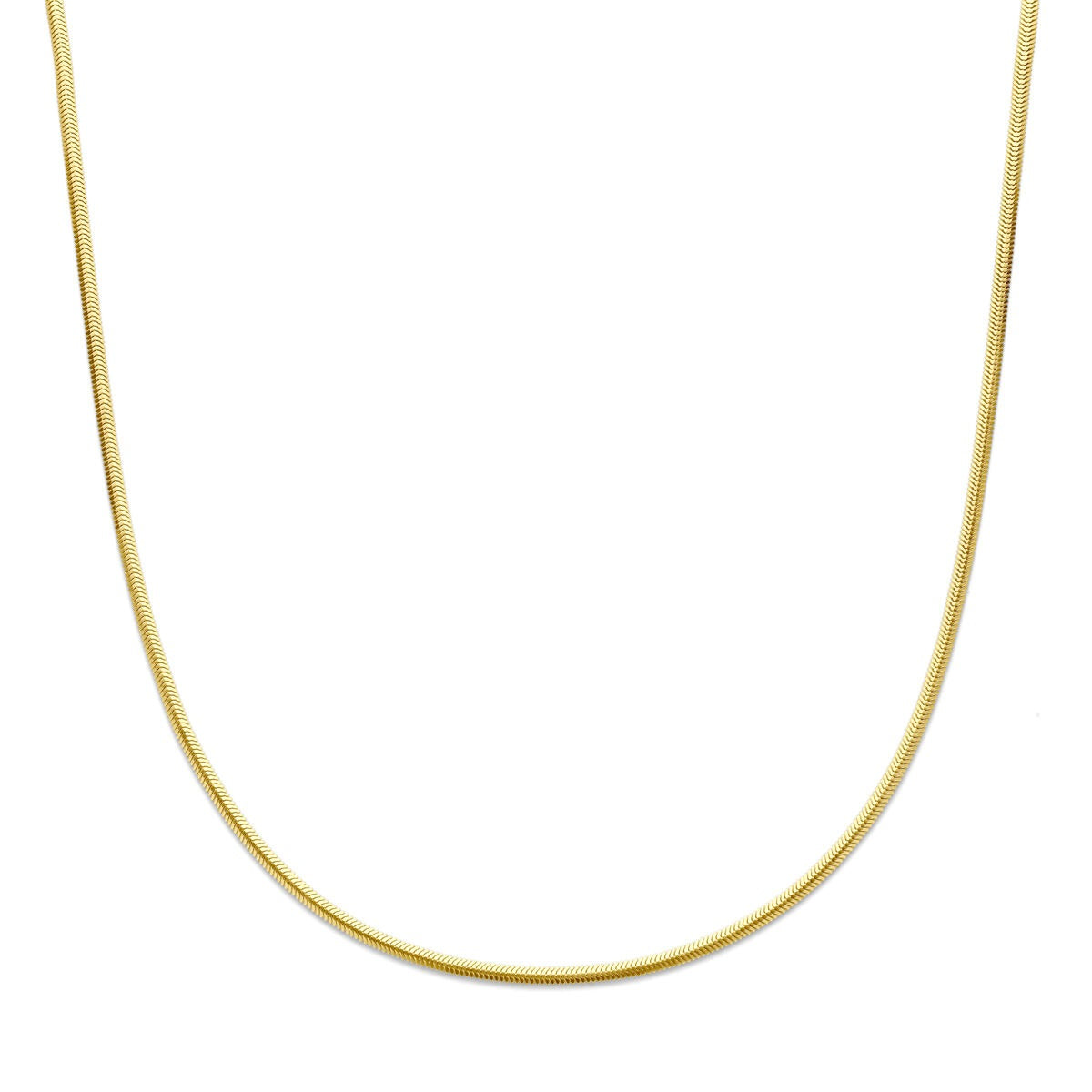 Collana in oro giallo 14k con maglie piatte a forma di sfera.
