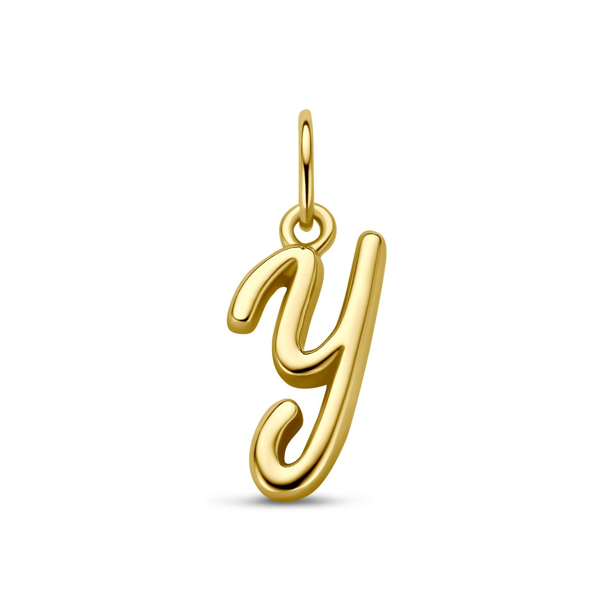 Ciondolo in argento 925 placcato oro a forma di lettera "y".