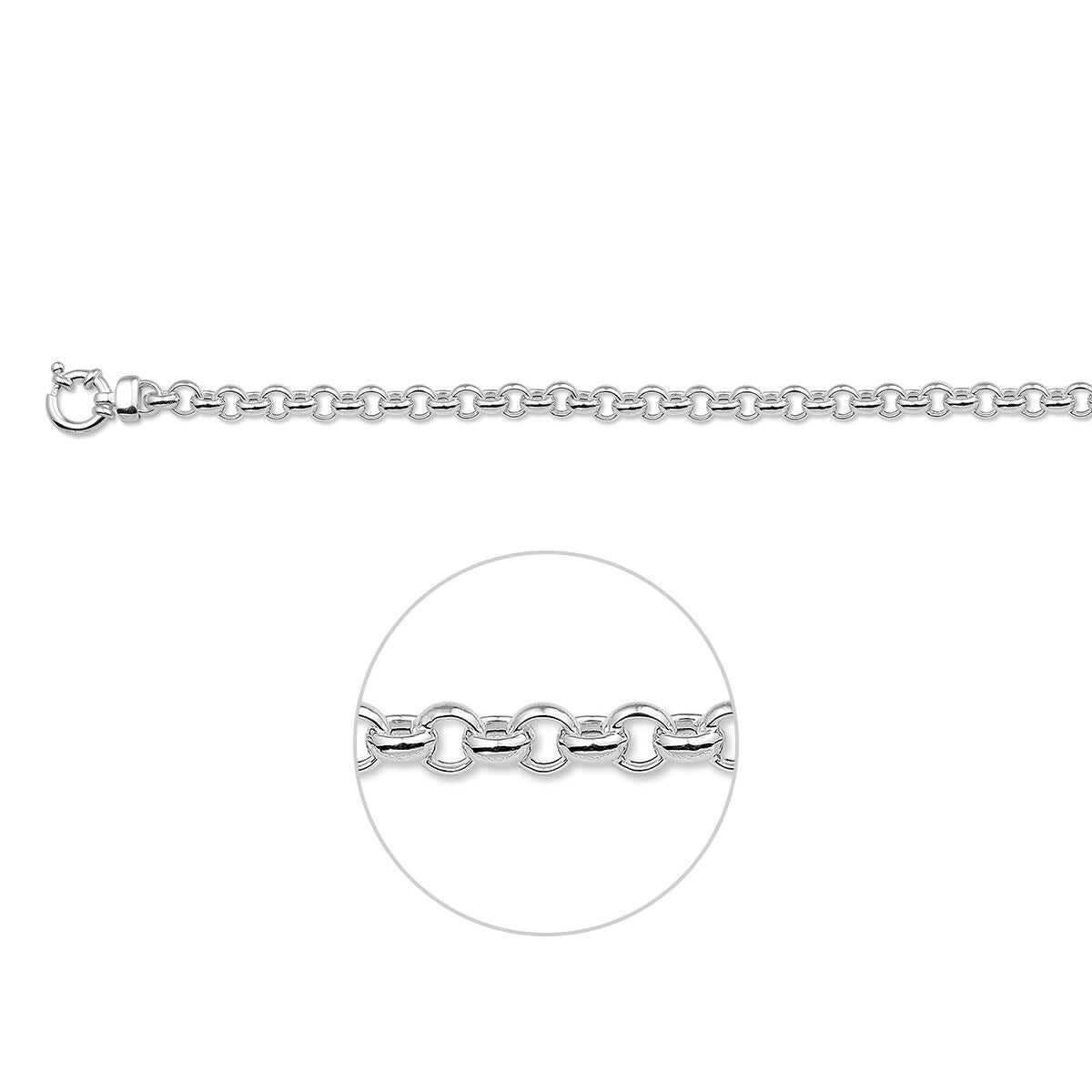 Zilveren jasseron armband met een schakelpuntdesign en een stevige sluiting.
