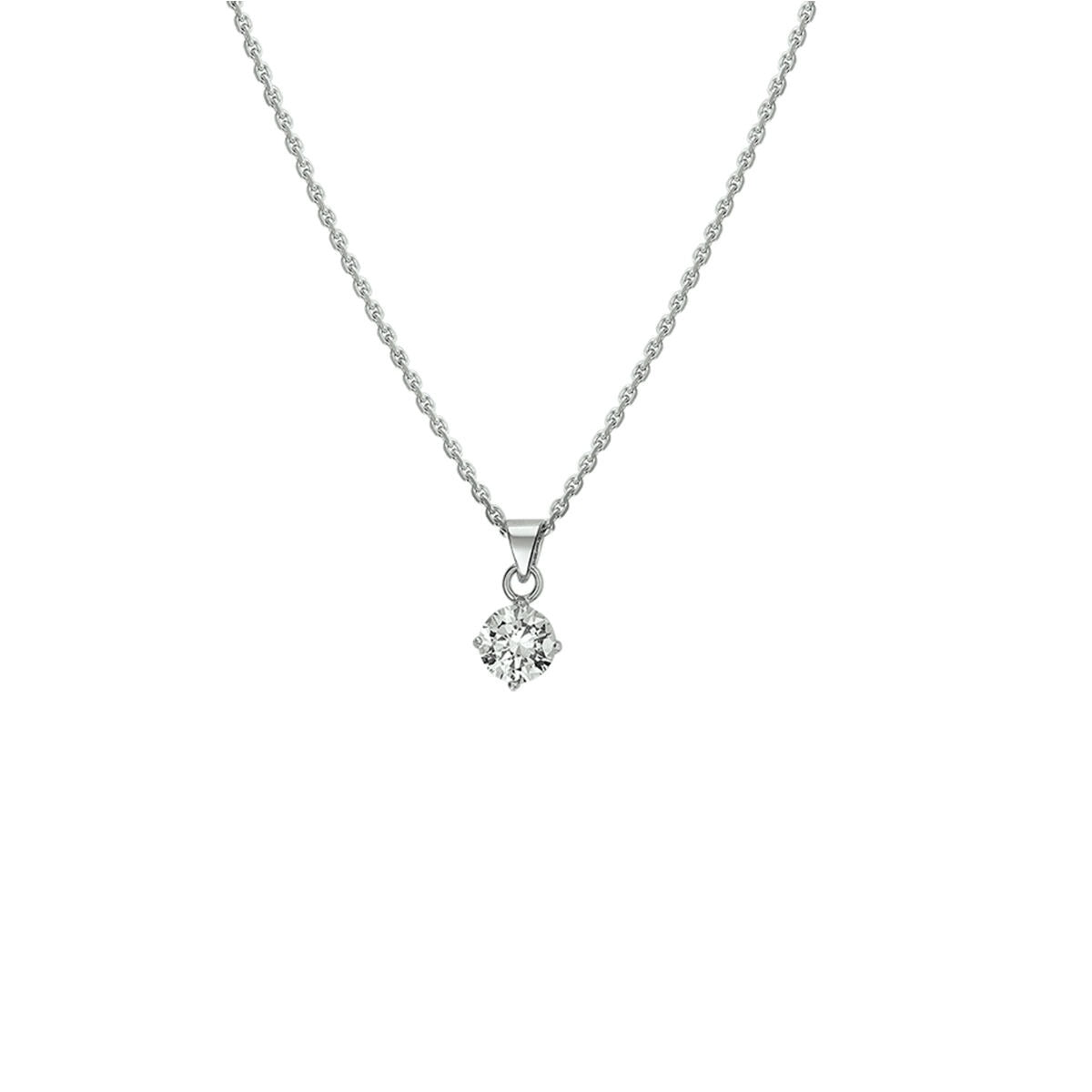 Collana in argento rodiato 925 con pendente a forma di cuore in zirconia.