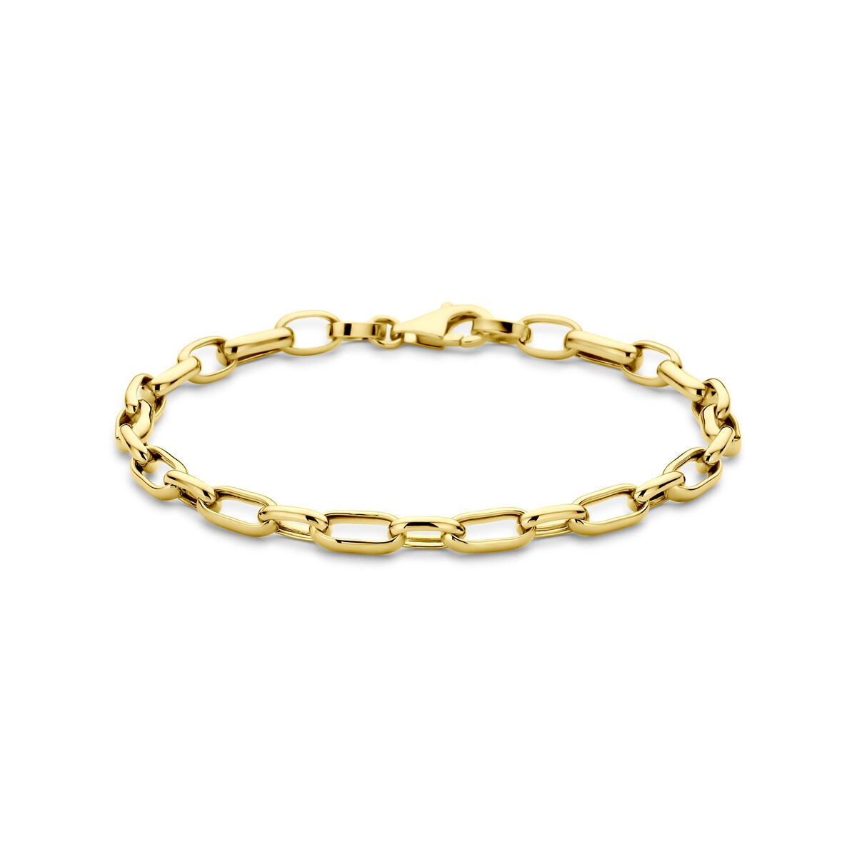 Bracciale in oro 14k con maglie ad anello di 4,8 mm per donna.
