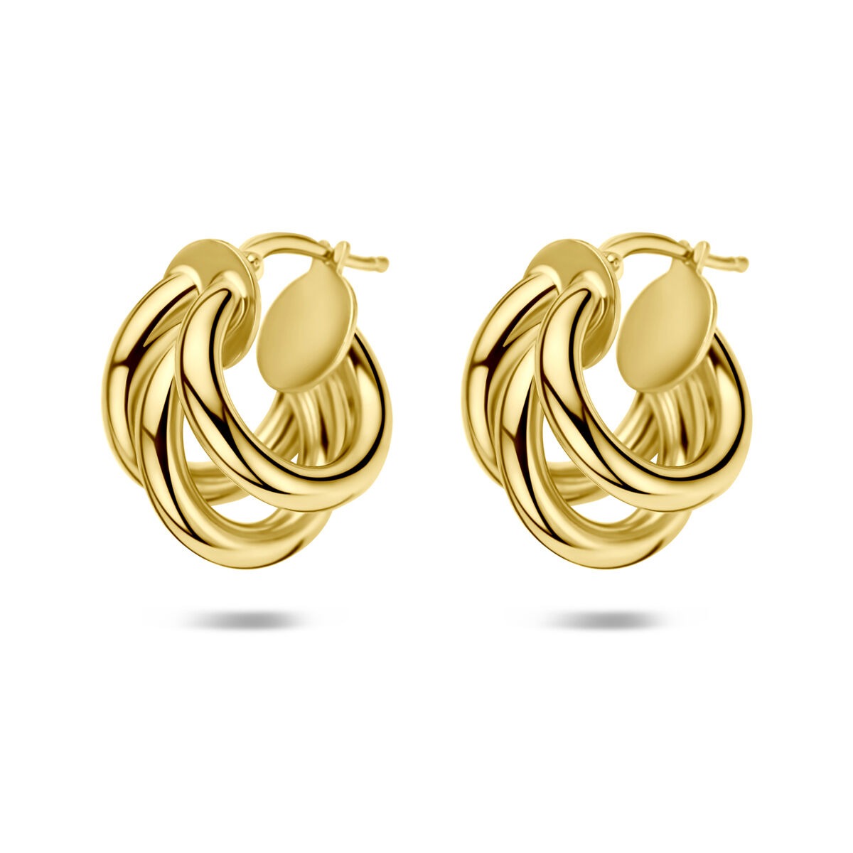 Orecchini alla creola in argento 925 dorato con design intrecciato.