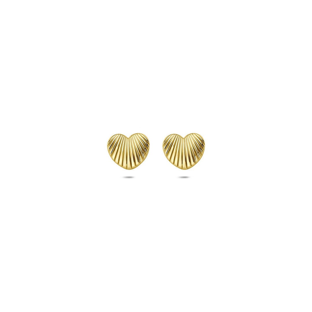 14k Geelgouden hartjes oorknoppen
