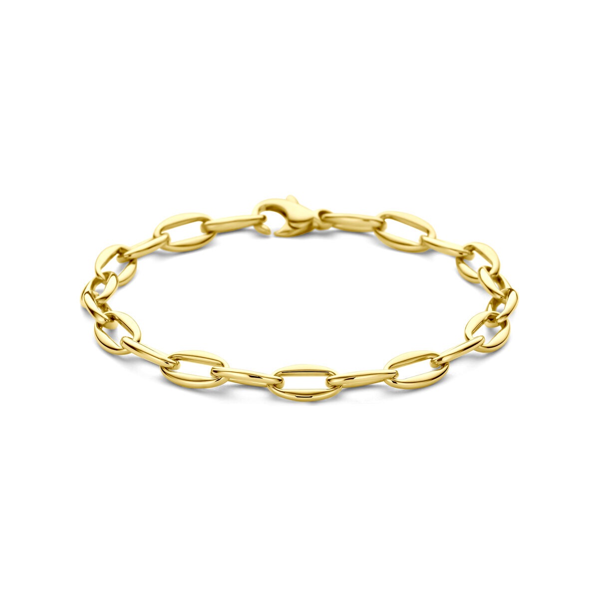 Bracciale in oro giallo 14k con maglie ad anello.