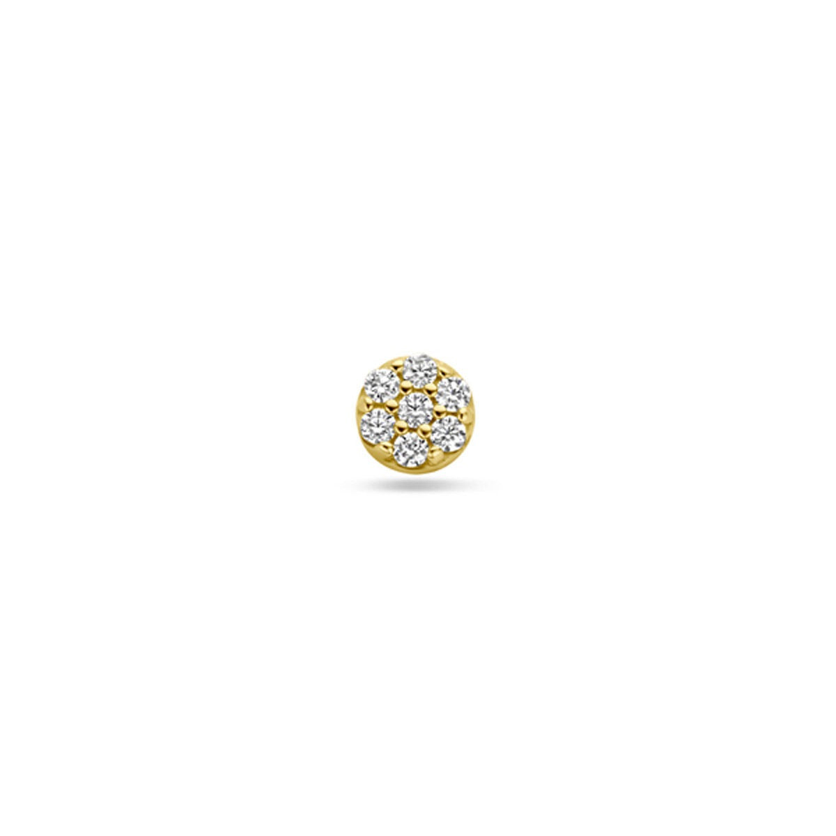 Piercing in oro giallo 9k con pavé di zirconia da 3,5 mm.